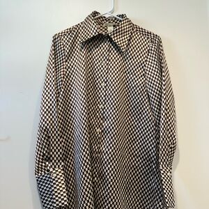 H&M Brown and White Checkered Shirt